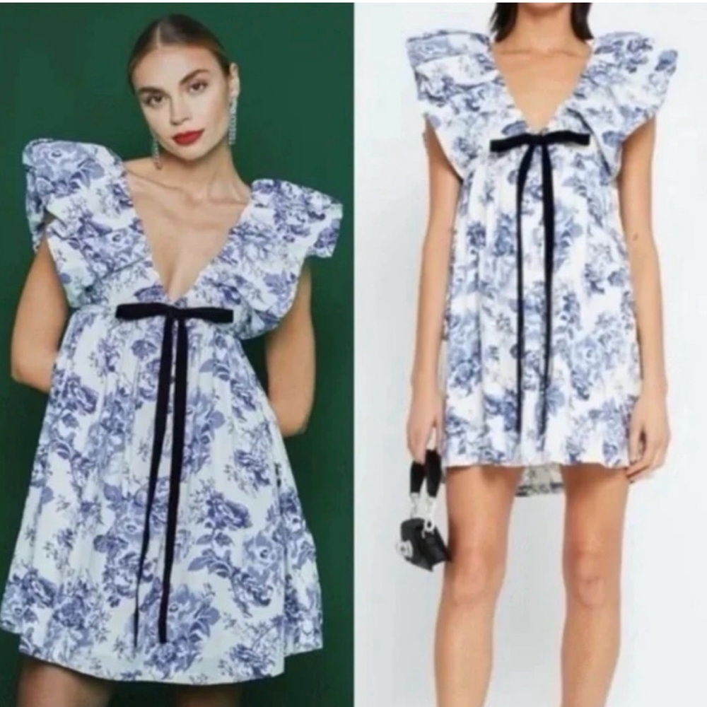 o.p.t. Didi Dress - Blue Toile / S